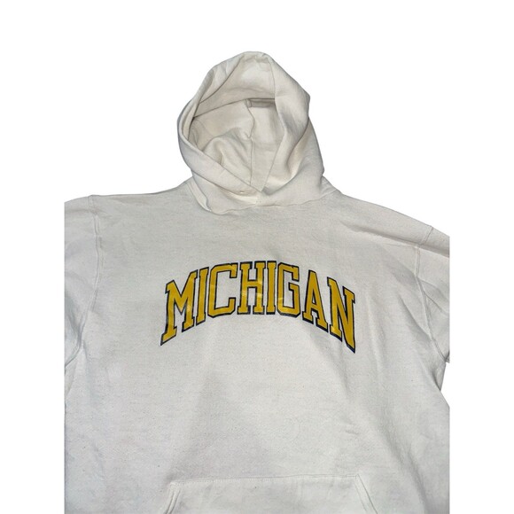 Vintage 80s Russell Michigan Hoodie Sweatshirt Size Large Made In USA - Picture 2 of 6